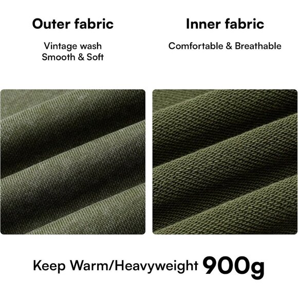 Men's Unisex Vintage Pullover Fall Winter Hoodies Sweatshirt Green Dream - Picture 5 of 7